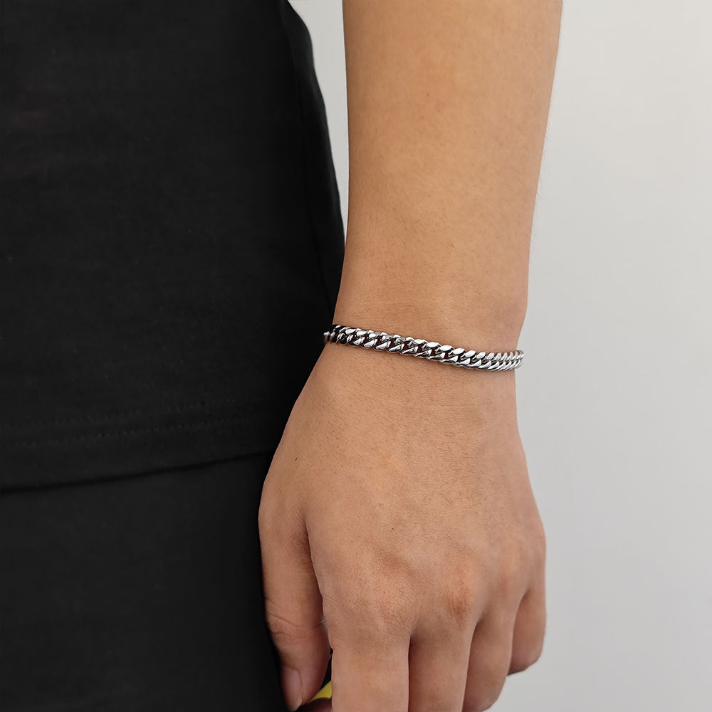 8mm Cuban Bracelet Double-sided Diamond Buckle
