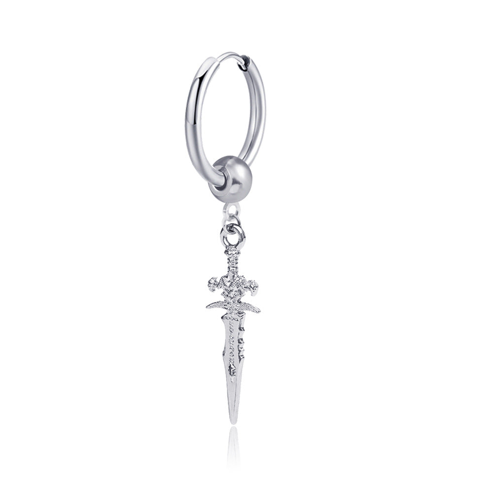 Retro Punk Hanging Sword Drop Earrings