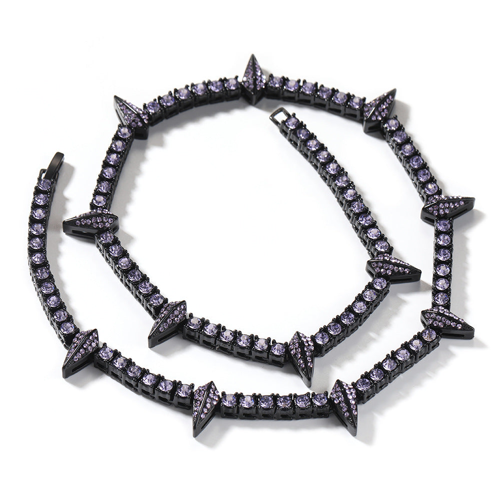 Black Alloy Color Diamond Tennis Chain