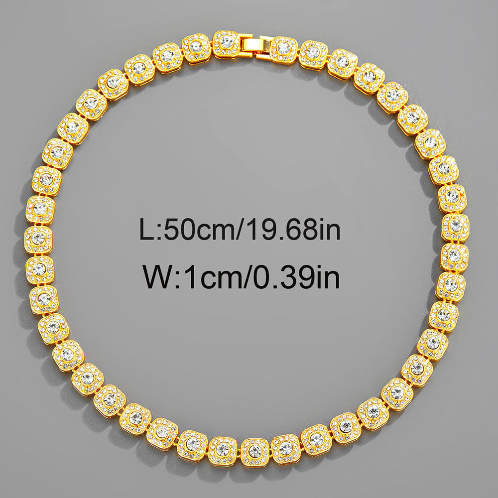 18in Gold Diamond Rock Sugar Diamond Chain