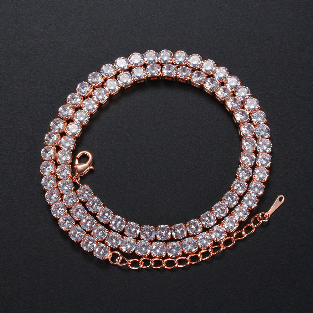 5mm 20in Golden Bottom Powder Pink Lobster Deduction Tennis Chain