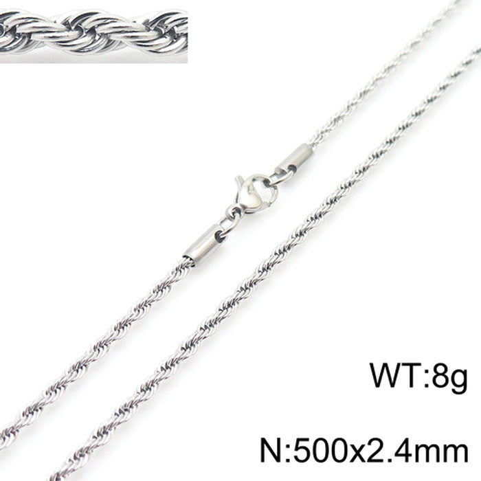 8mm Hip -hop Twist Rope Chain