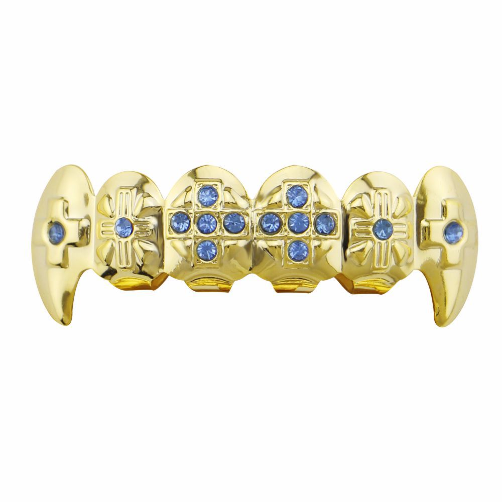 18K Gold Teeth -Plated Red Drilling Vampire Braces