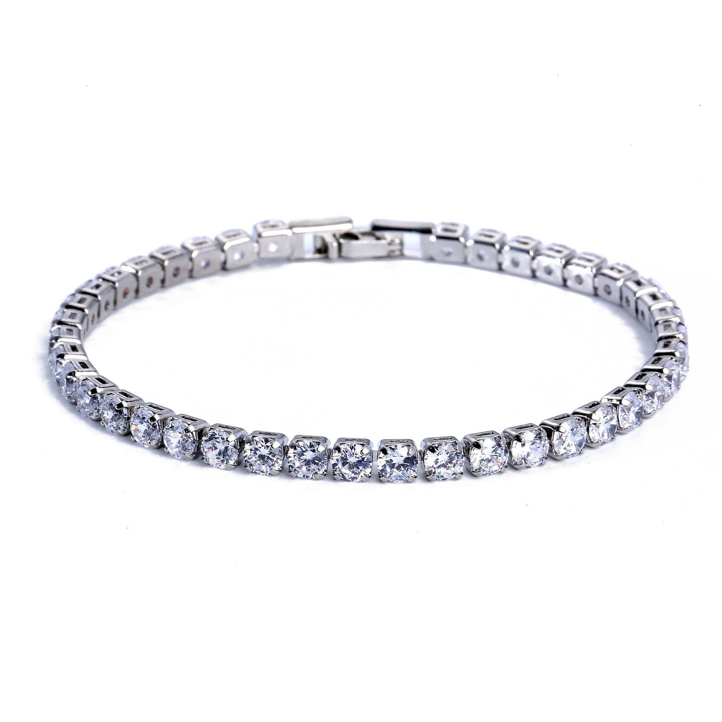 Platinum and White Room Blue Tennis Bracelet 19cm