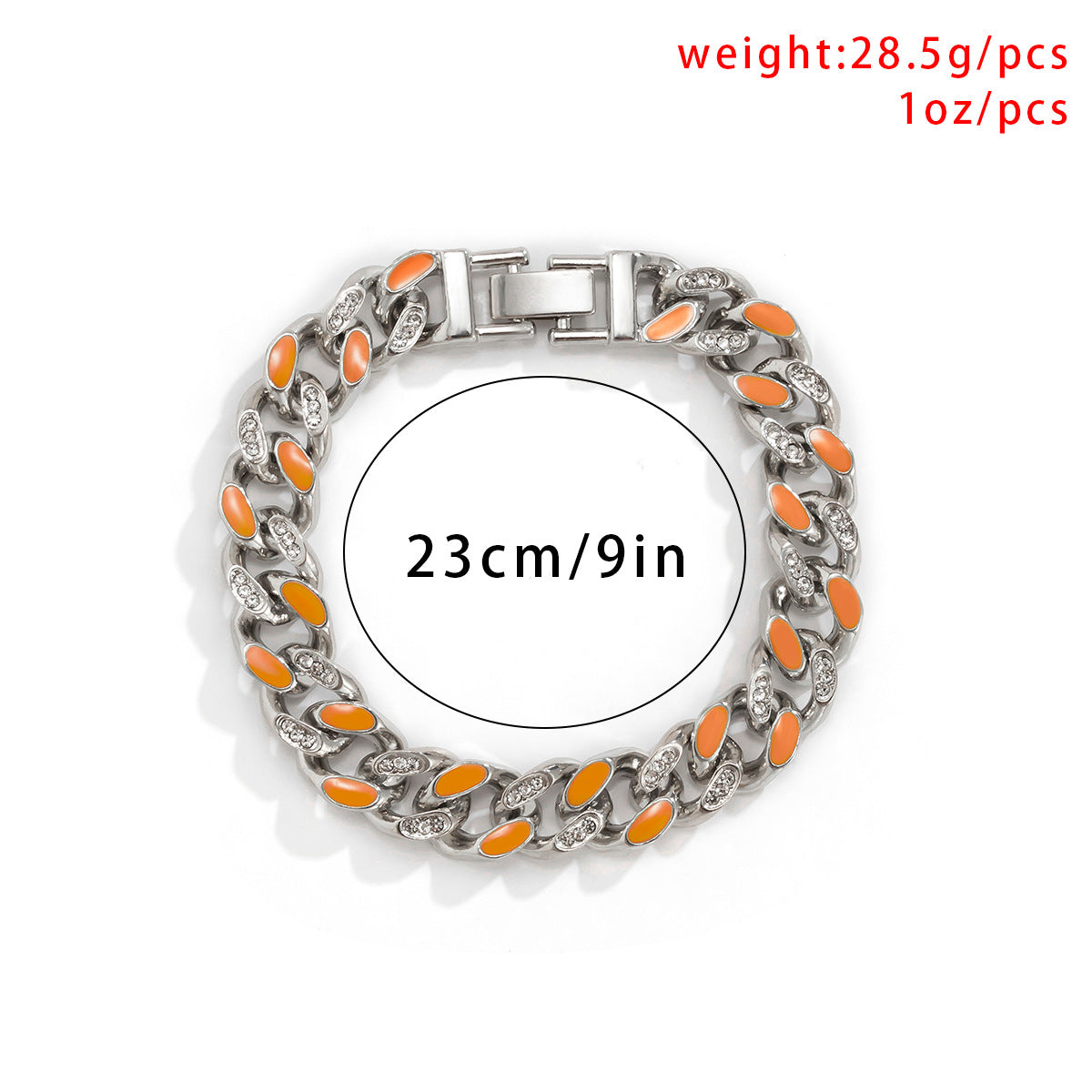 Paint Oil Color Buckle Cuban Bracelet