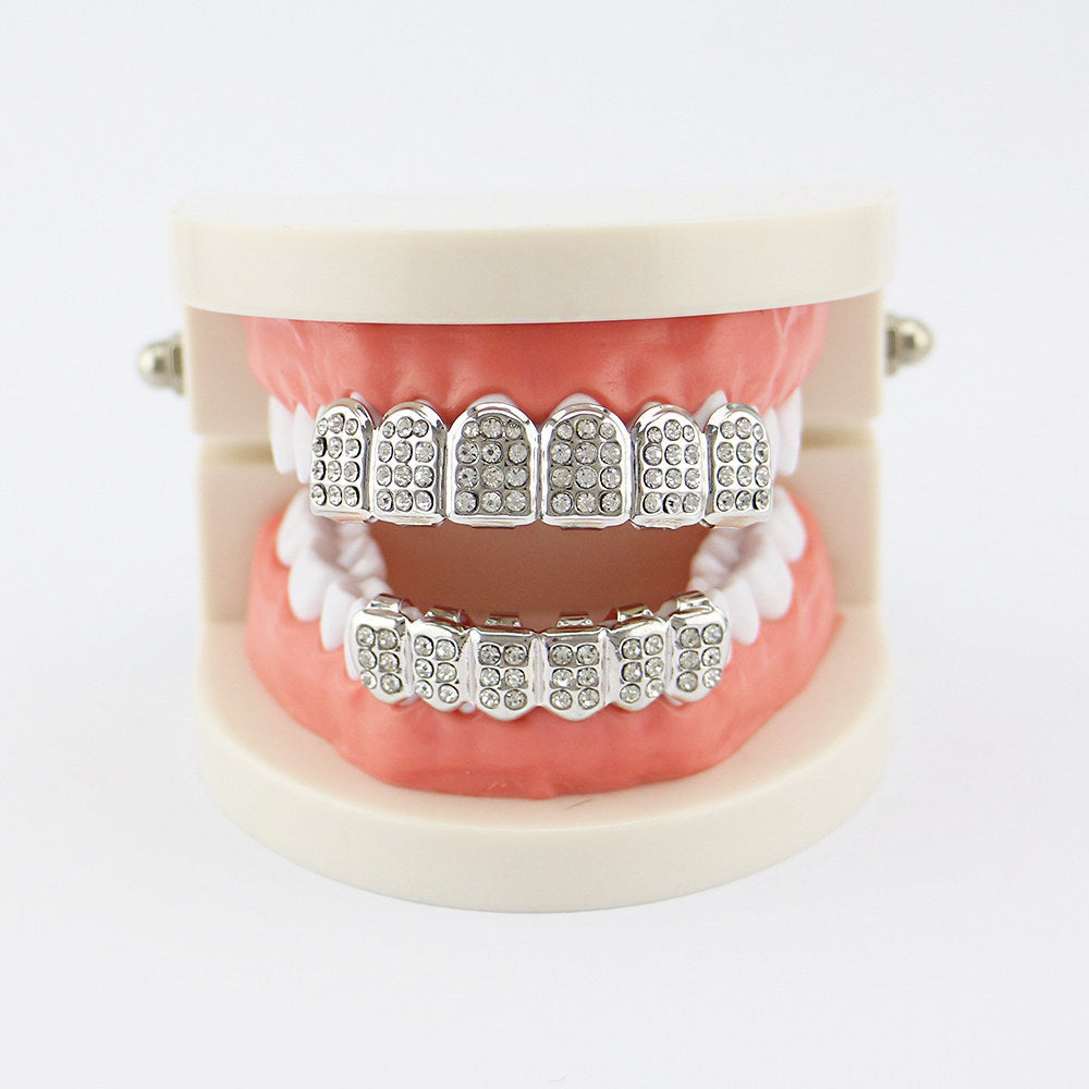 18K Gold Teeth- Plated Color Diamond Braces