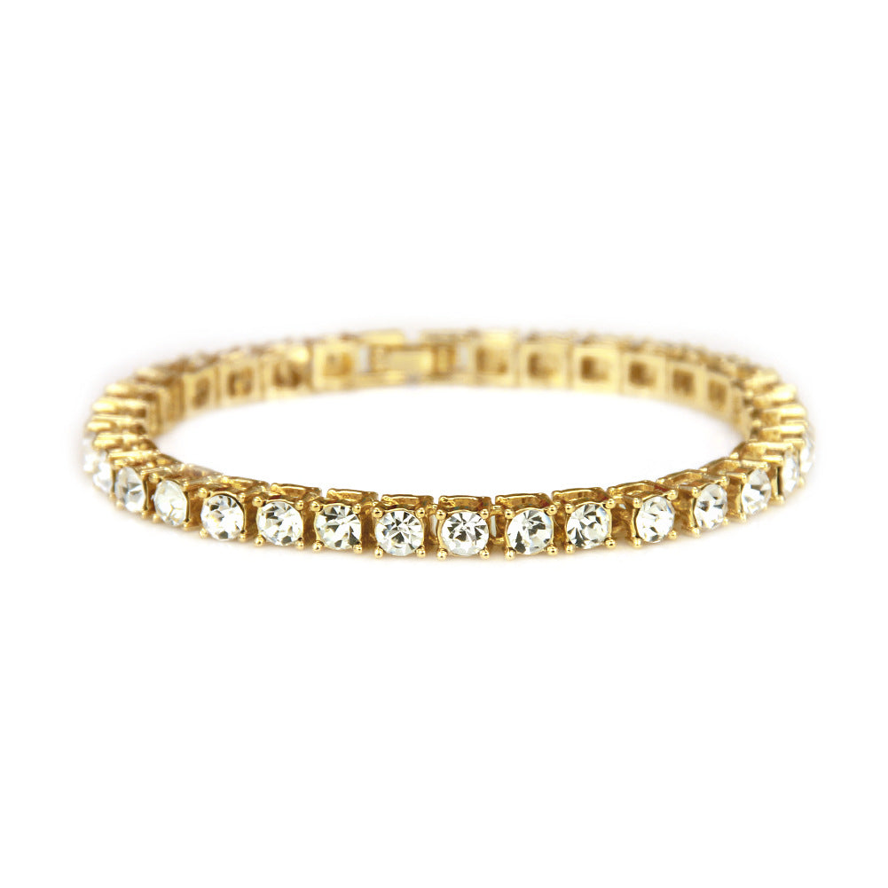 Single Row Drill Drilling Tennis Bracelet 8in