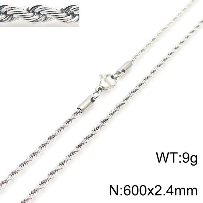 8mm Hip -hop Twist Rope Chain
