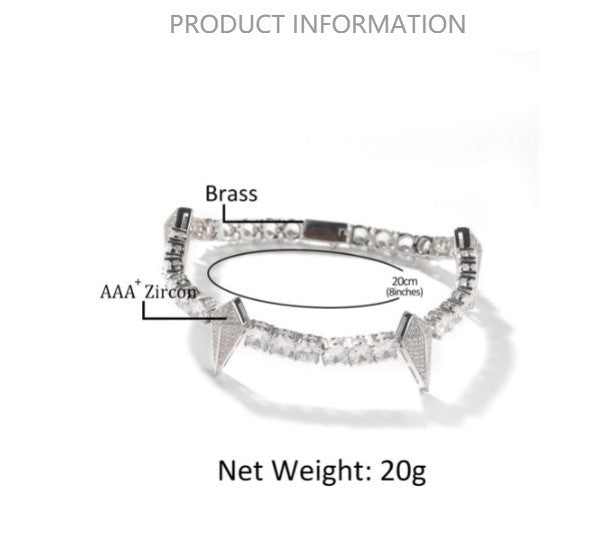 7in Black -purple Diamond Inlaid Black Leopard Tennis Bracelet
