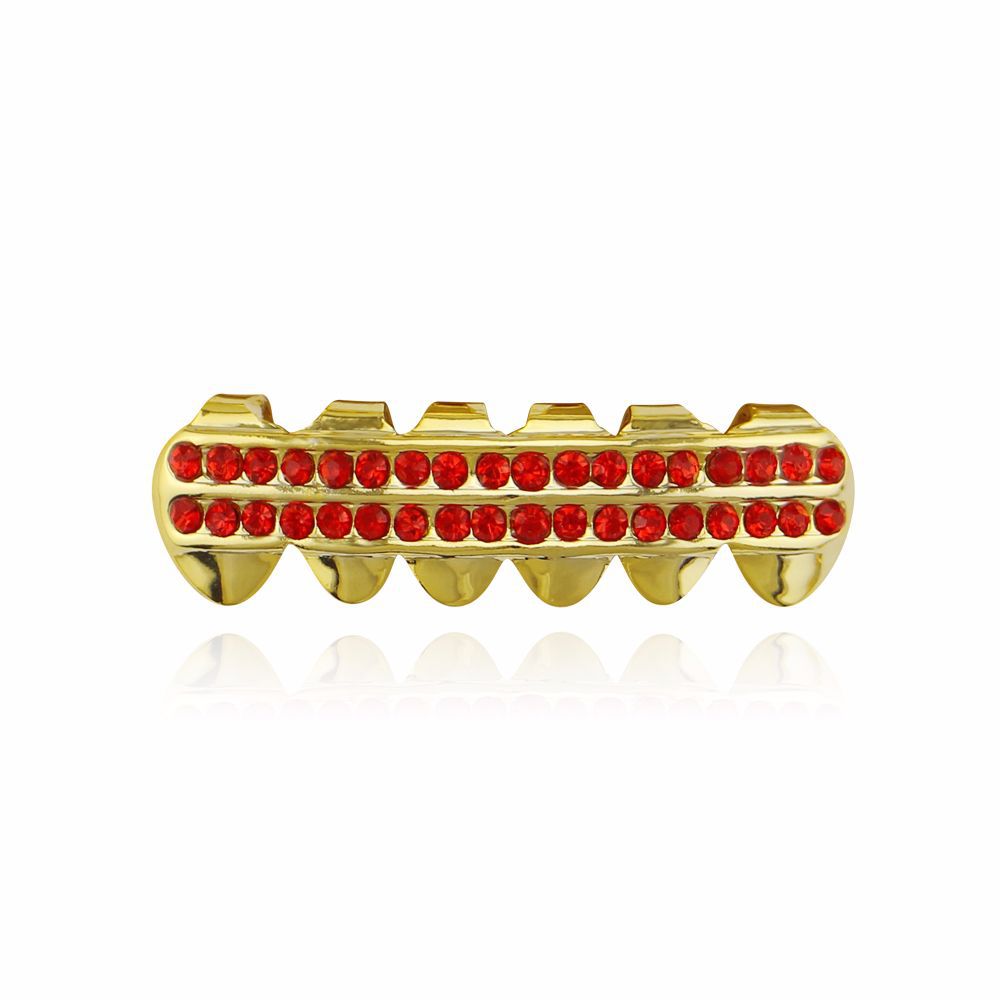 18K Gold Teeth -Plated Red Drilling Vampire Braces