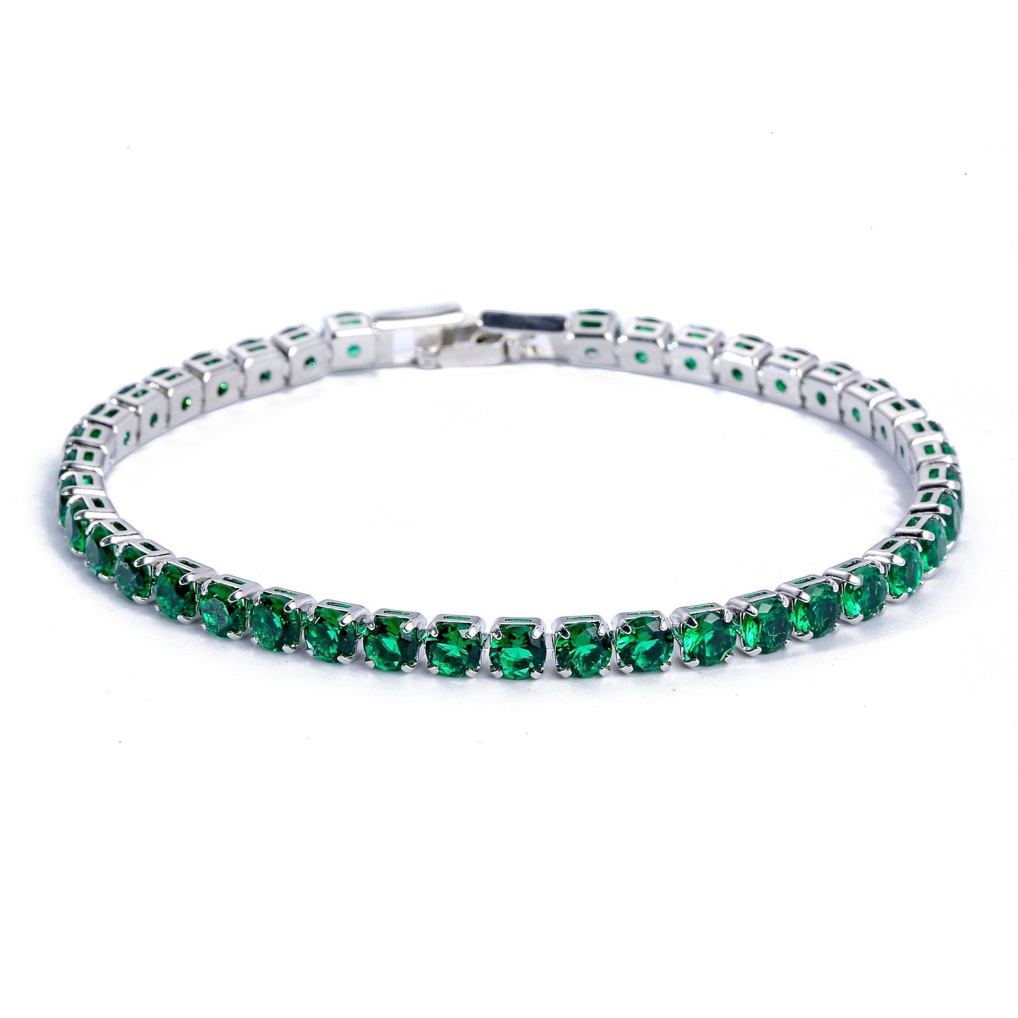 Platinum and White Room Blue Tennis Bracelet 19cm