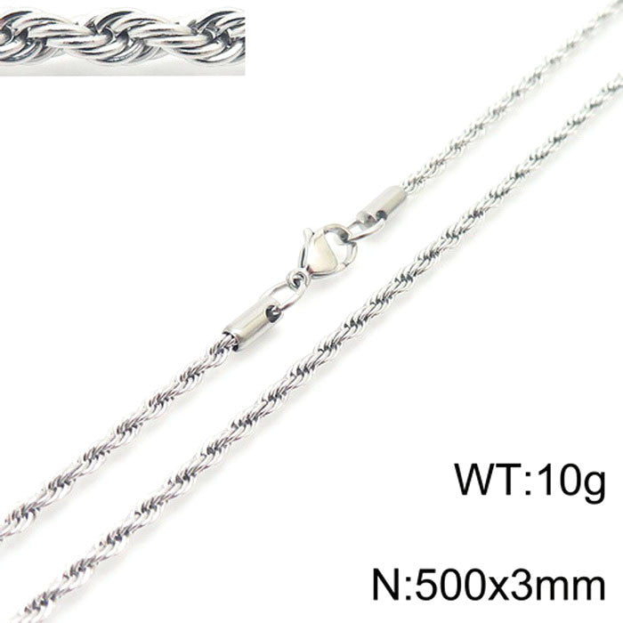 7mm Hip -hop Twist Rope Chain
