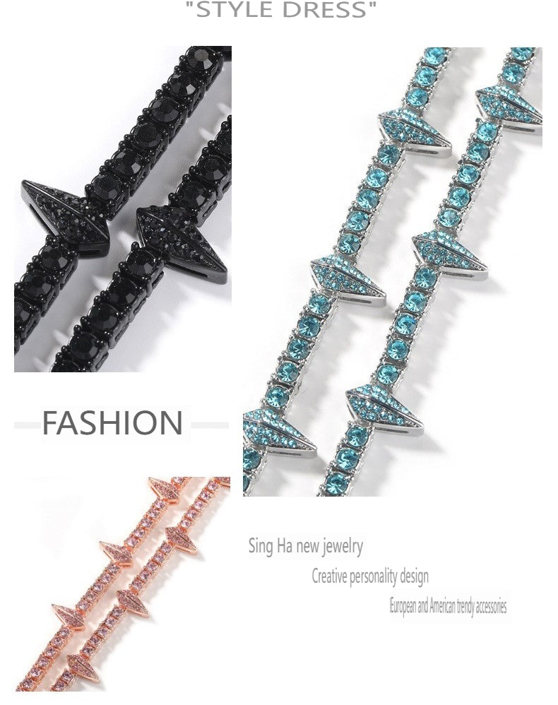 Black Alloy Color Diamond Tennis Chain