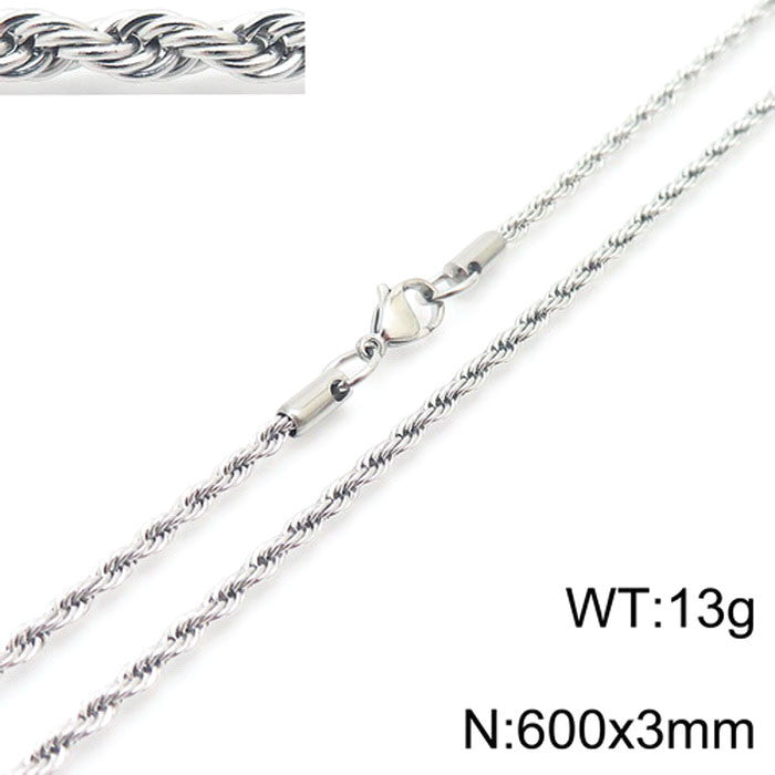7mm Hip -hop Twist Rope Chain