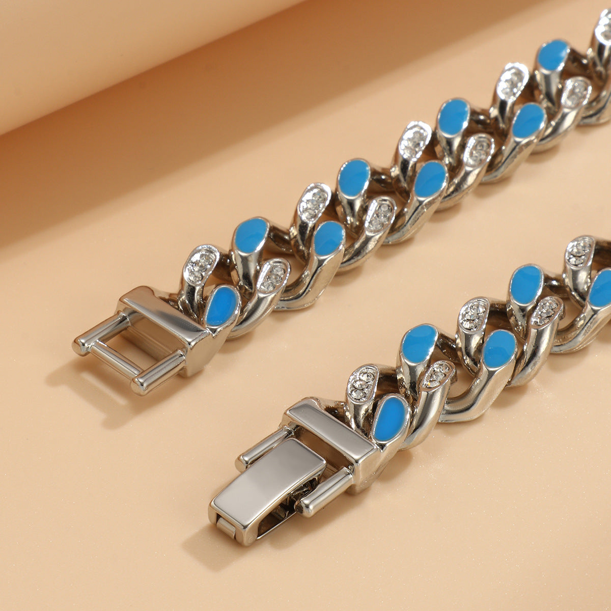 Paint Oil Color Buckle Cuban Bracelet