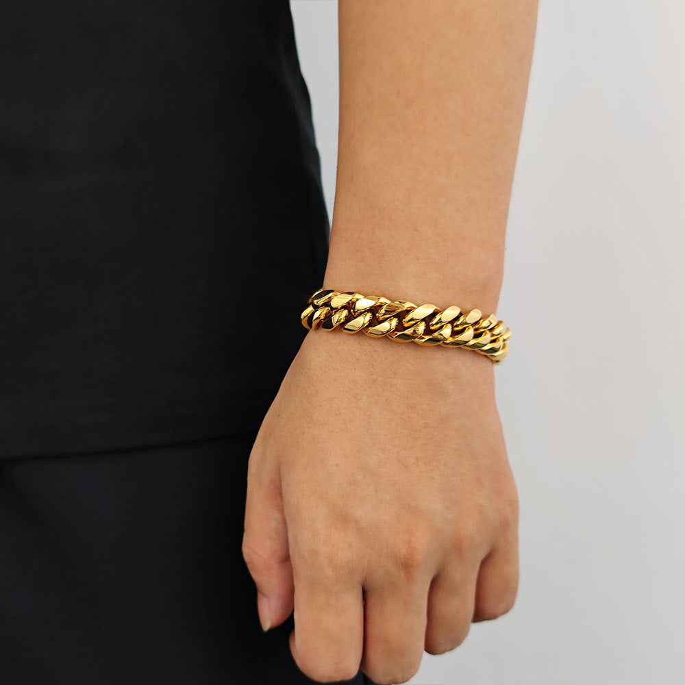 8mm Cuban Bracelet Double-sided Diamond Buckle