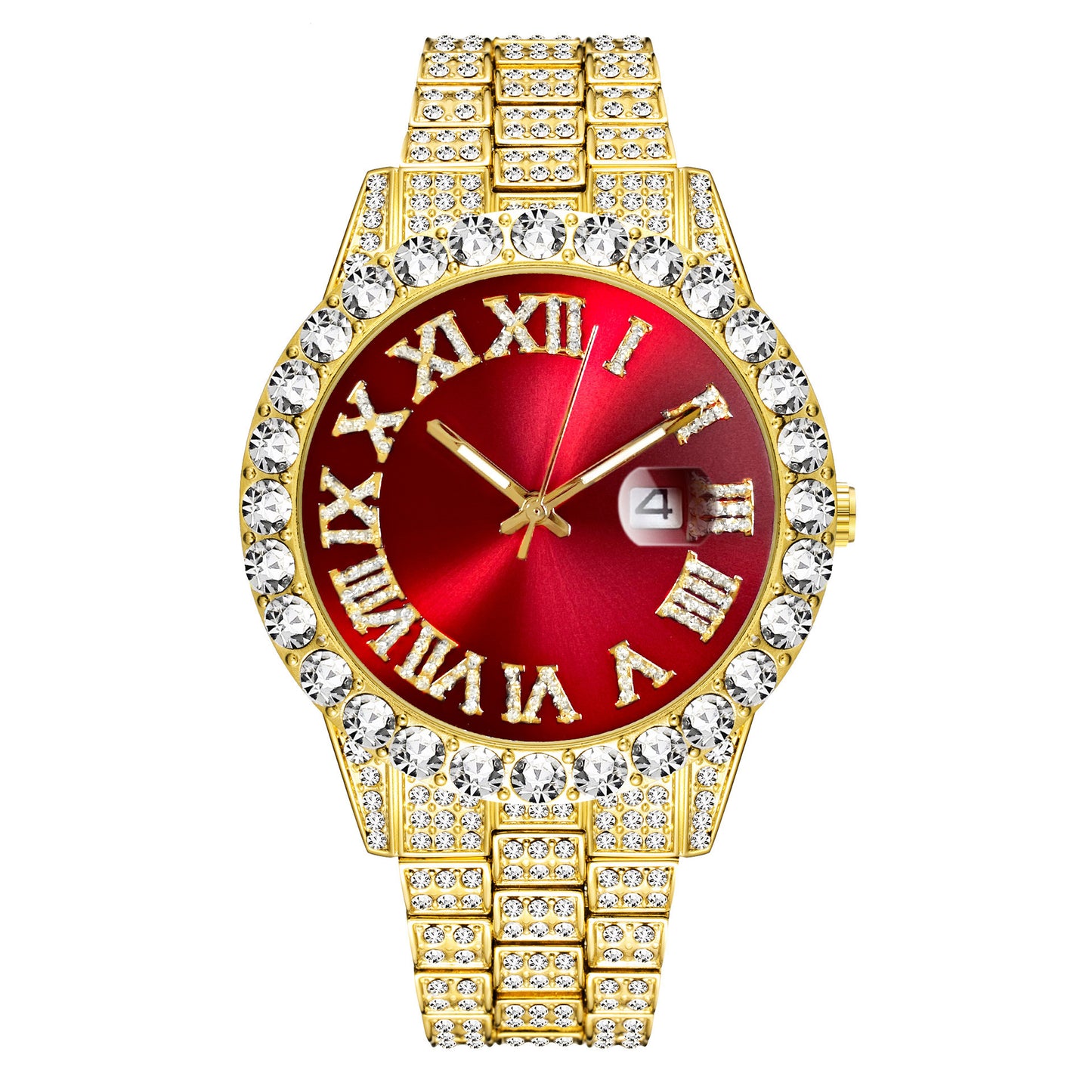 Full Diamond Luxury Watches and Cuban bracelets Combine