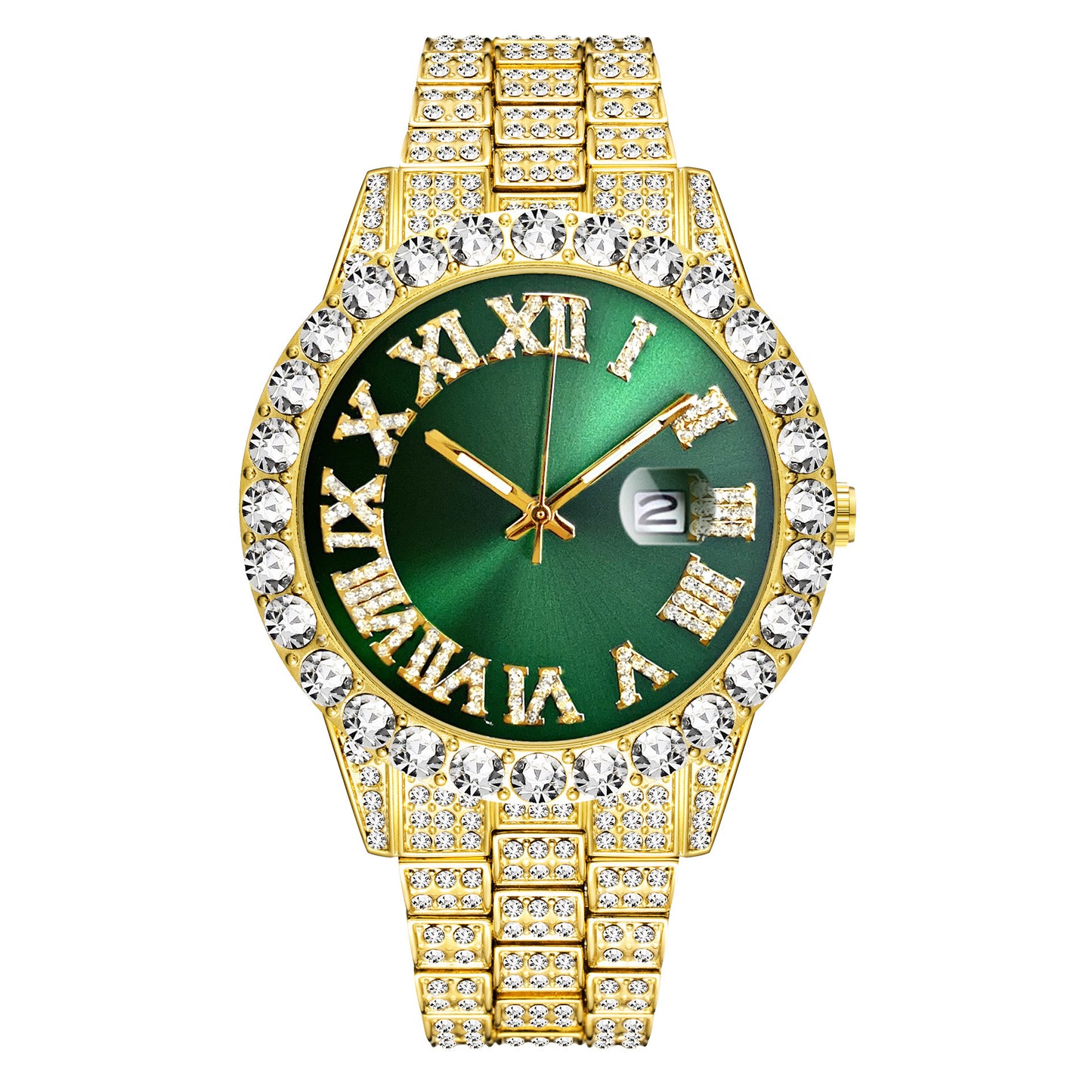 Full Diamond Luxury Watches and Cuban bracelets Combine