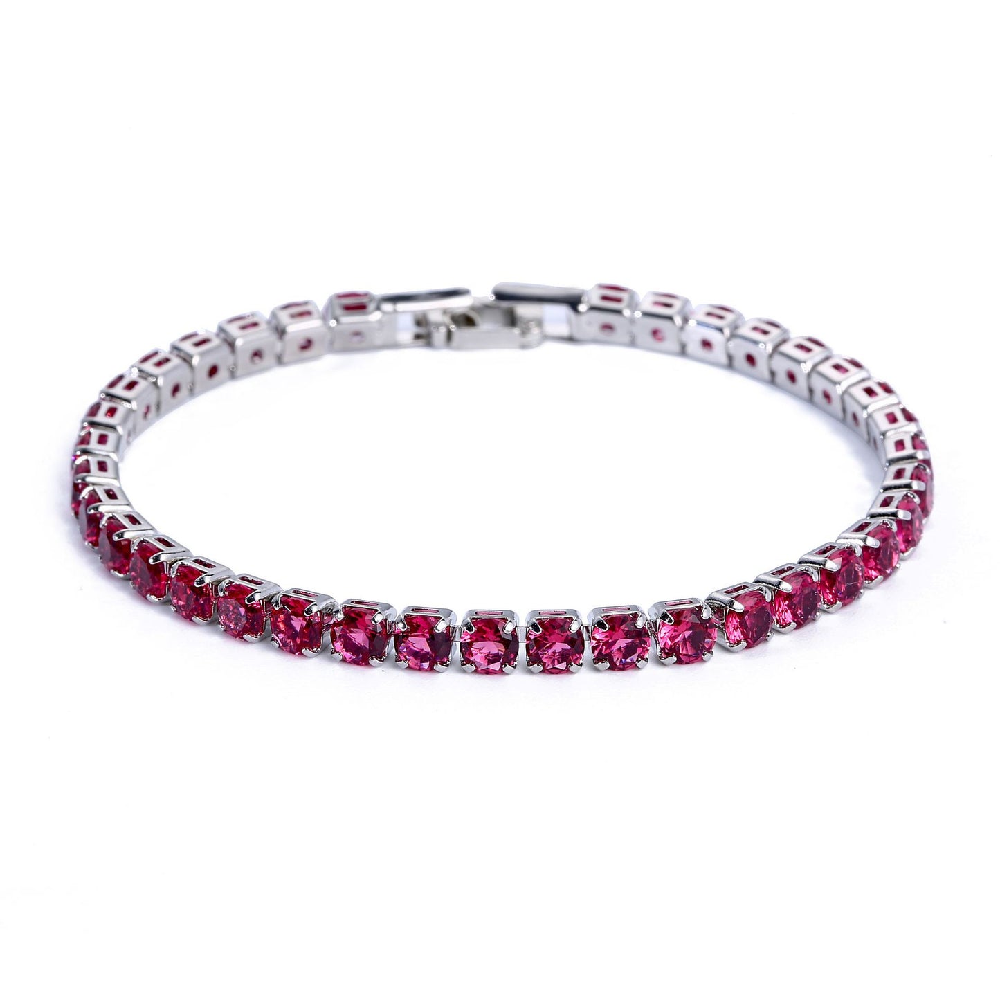 Platinum and White Room Blue Tennis Bracelet 19cm