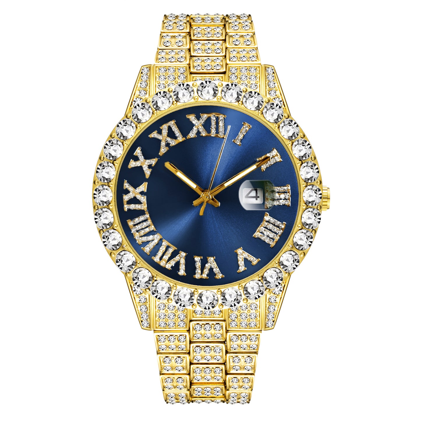 Full Diamond Luxury Watches and Cuban bracelets Combine