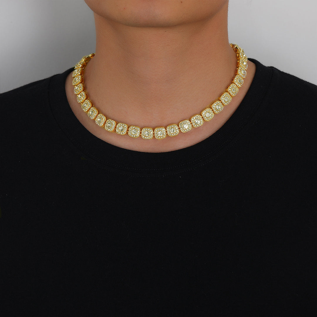 18in Gold Diamond Rock Sugar Diamond Chain