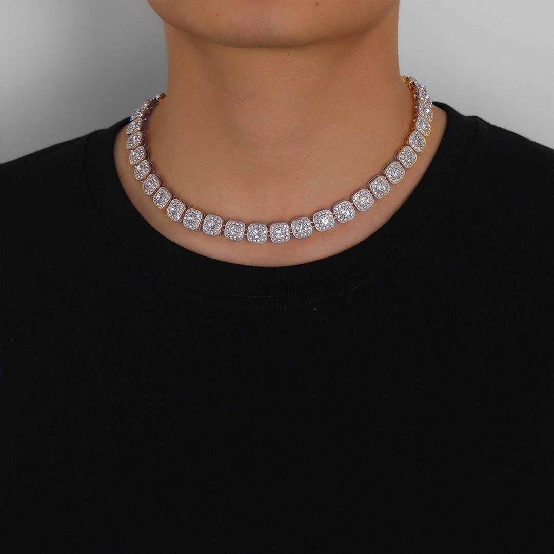 18in Silver Diamond Rock Sugar Diamond Chain