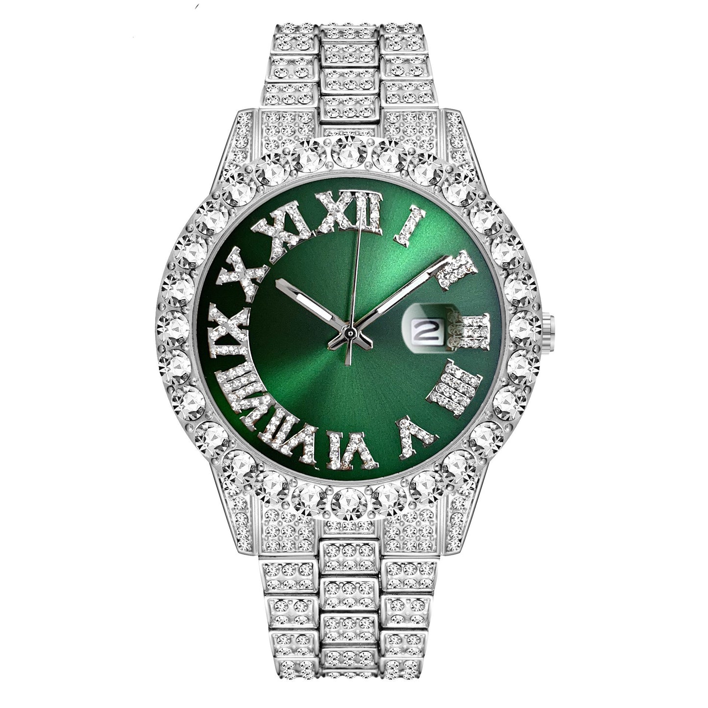 Full Diamond Luxury Watches and Cuban bracelets Combine