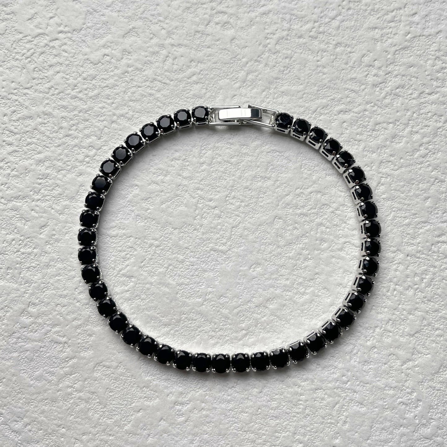 Platinum and White Room Blue Tennis Bracelet 19cm