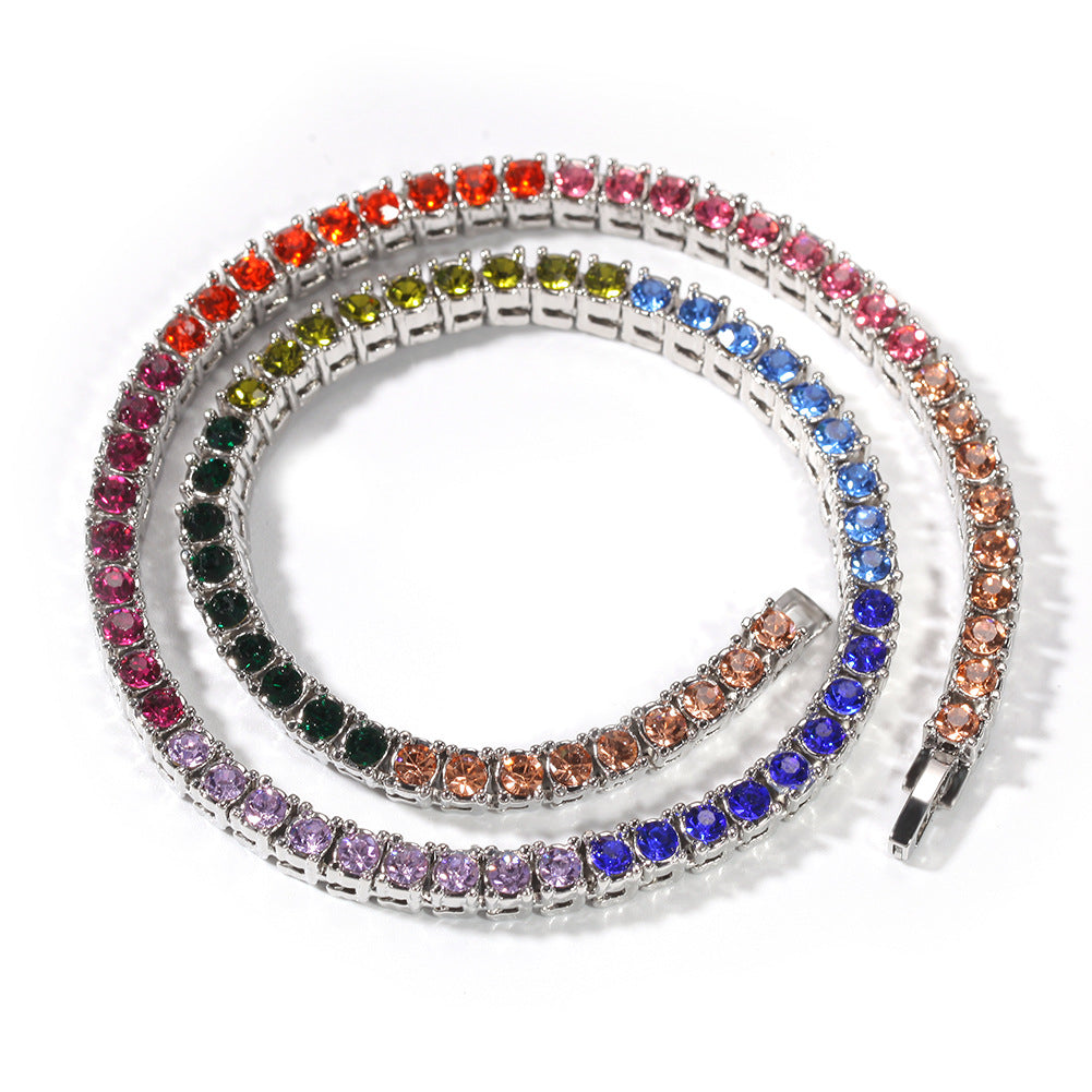 18in Silver Ccolor Drill 4mm Tennis Chain