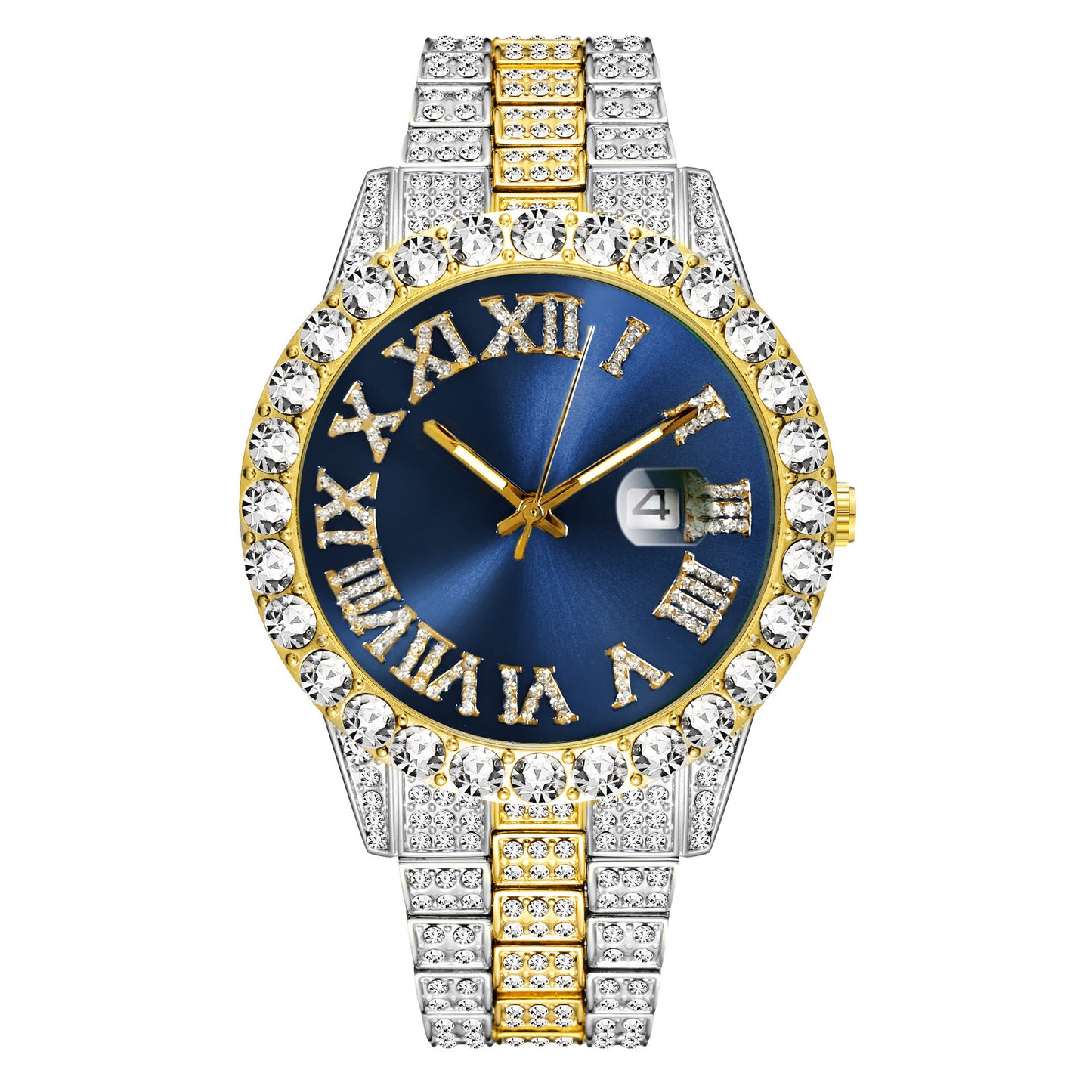 Full Diamond Luxury Watches and Cuban bracelets Combine