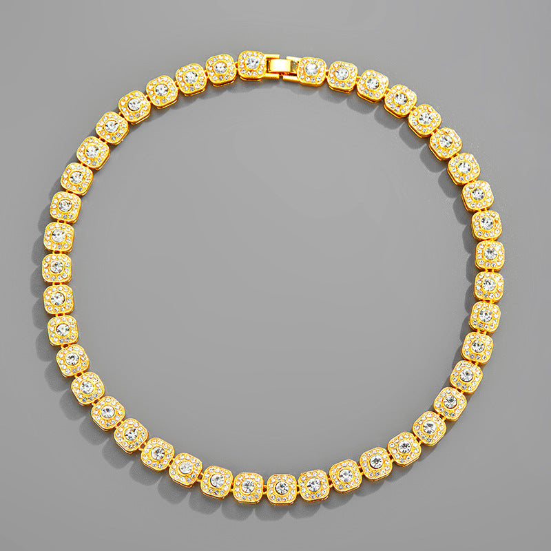 18in Gold Diamond Rock Sugar Diamond Chain