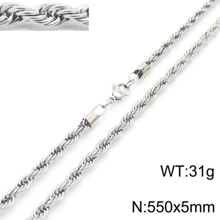 5mm Hip -hop Twist Rope Chain