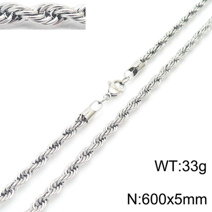 5mm Hip -hop Twist Rope Chain