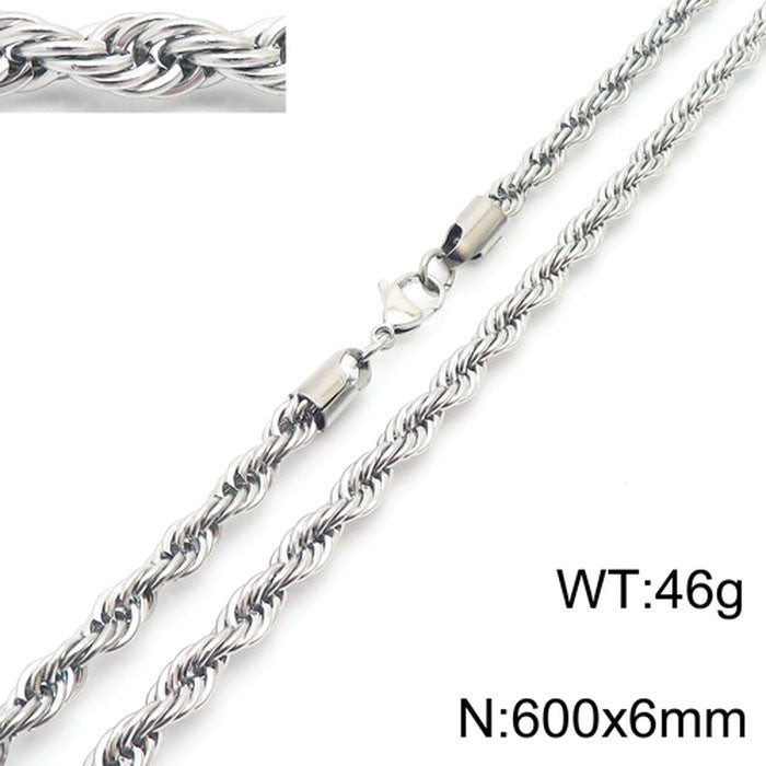 4mm Hip -hop Twist Rope Chain