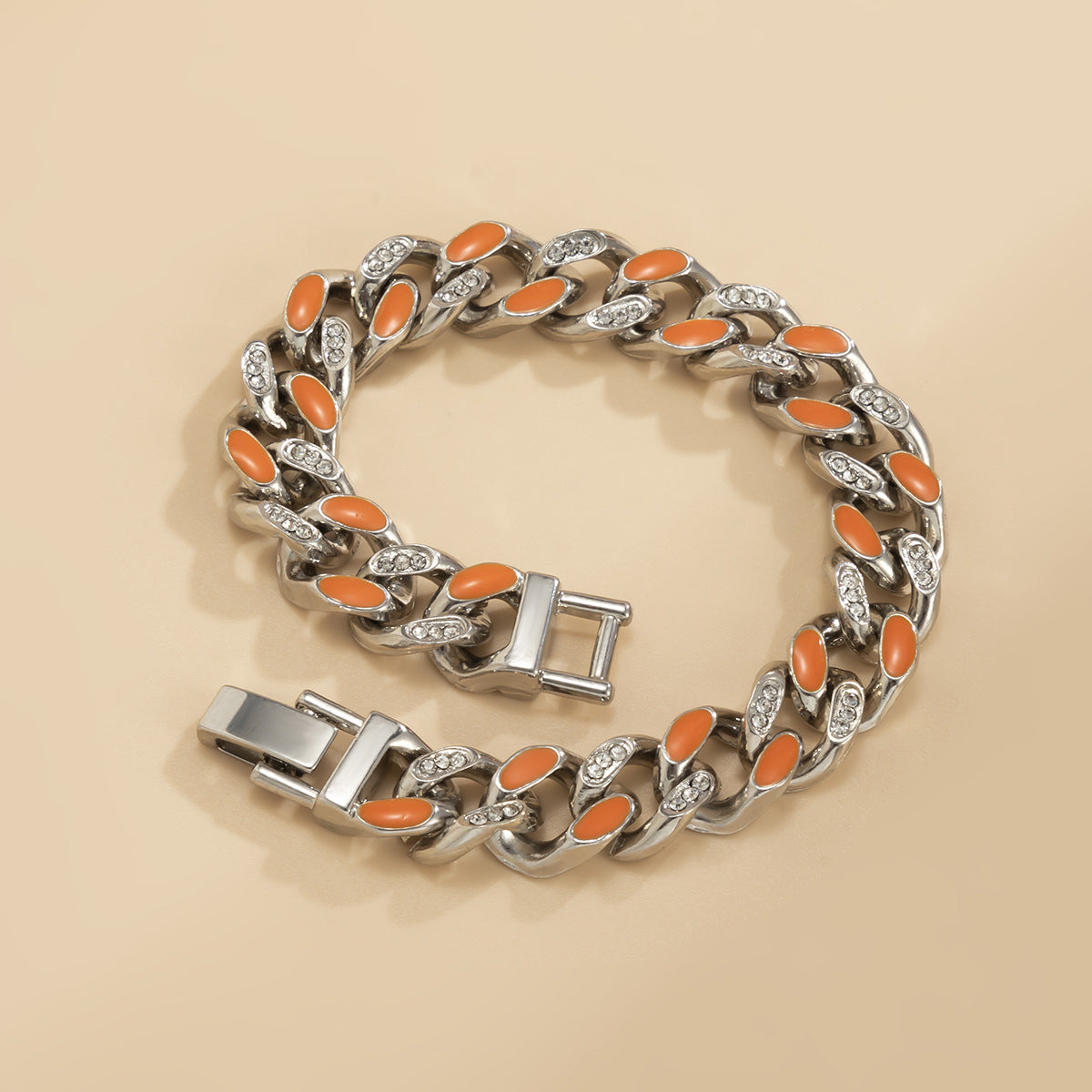 Paint Oil Color Buckle Cuban Bracelet