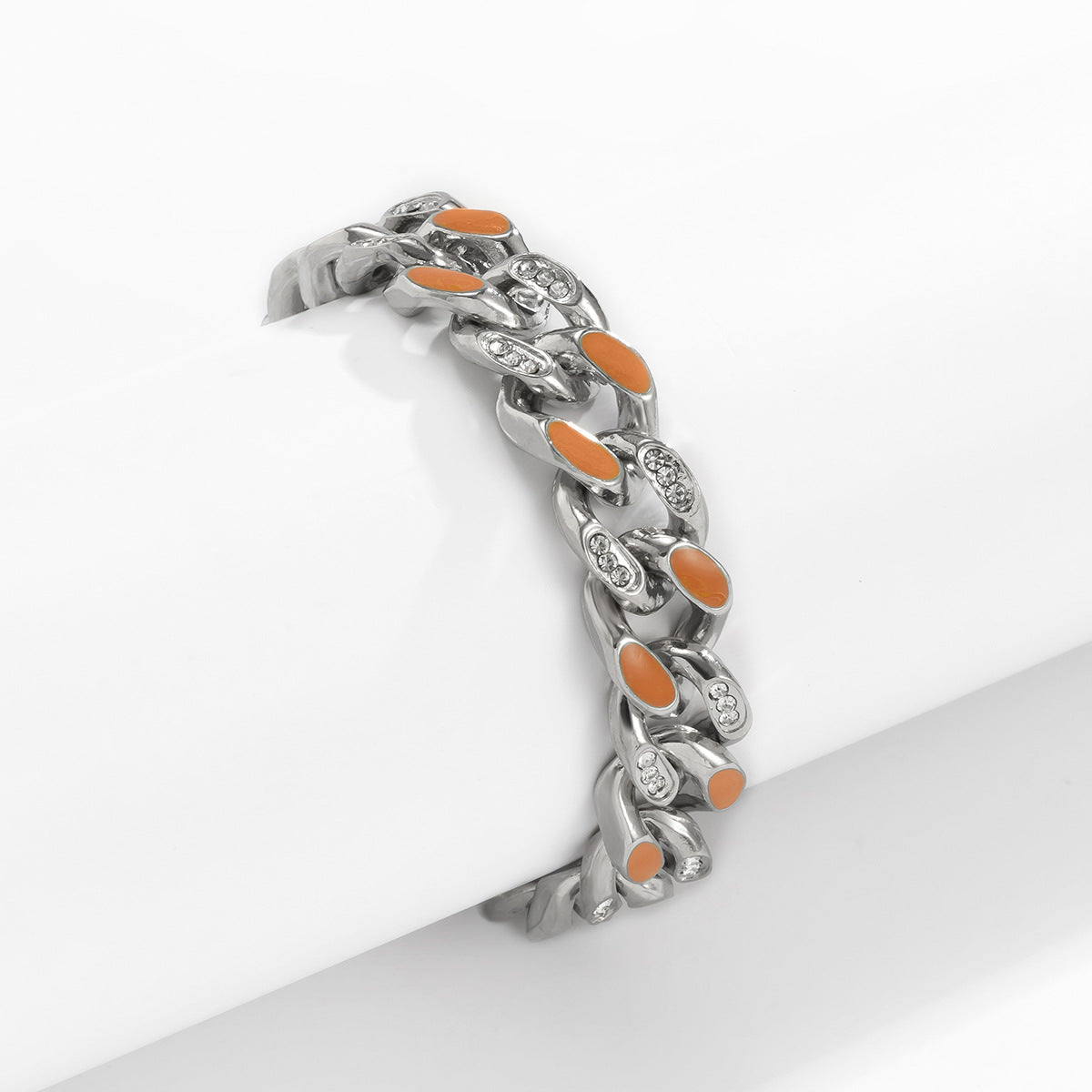 Paint Oil Color Buckle Cuban Bracelet
