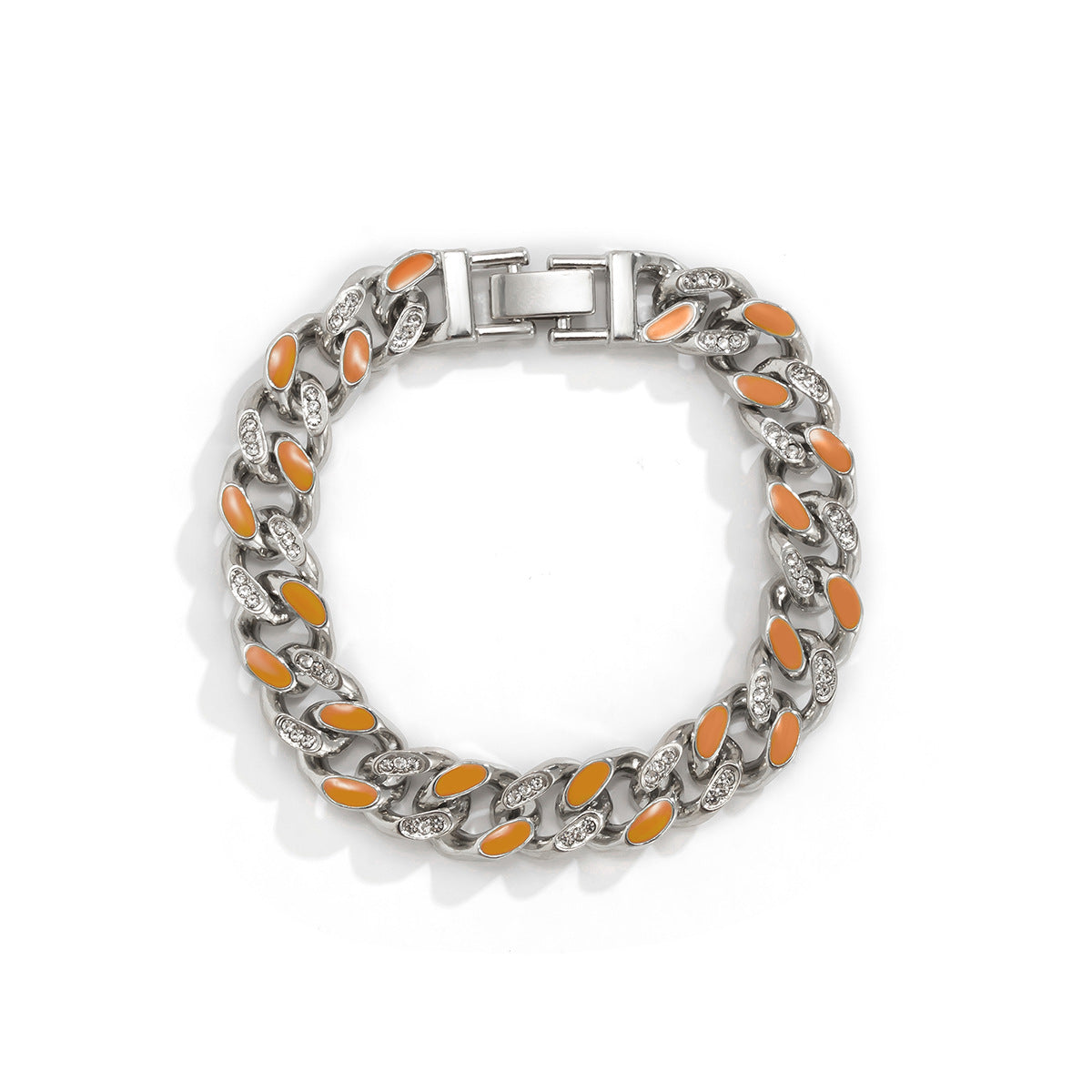 Paint Oil Color Buckle Cuban Bracelet