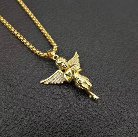 Angel Cross Cupid Pendant Two-color Suit Chain