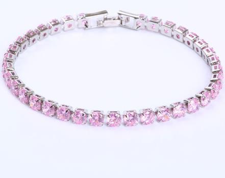 Platinum Champagne Tennis Bracelet 17cm