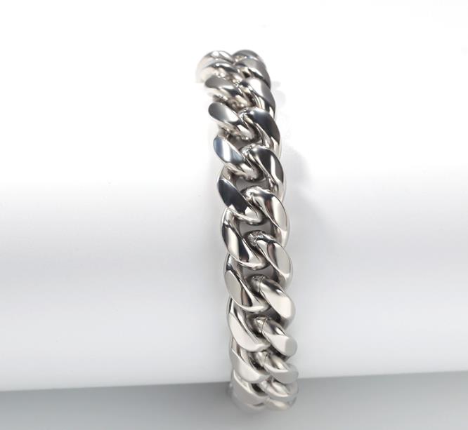 10mm Gold Stainless Steel Round Cuban Bracelet