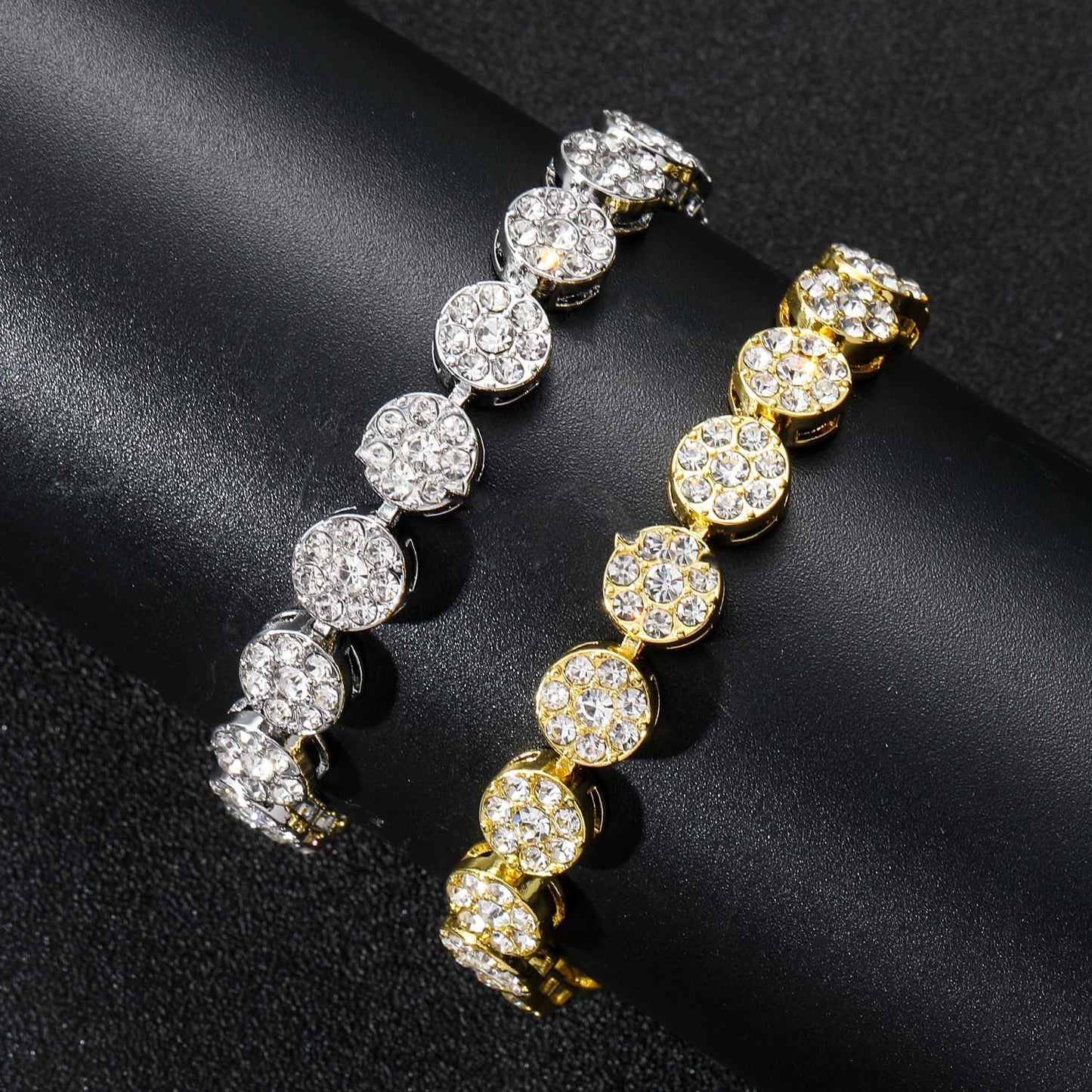 20in Silver flower Petals Round Diamond Chain