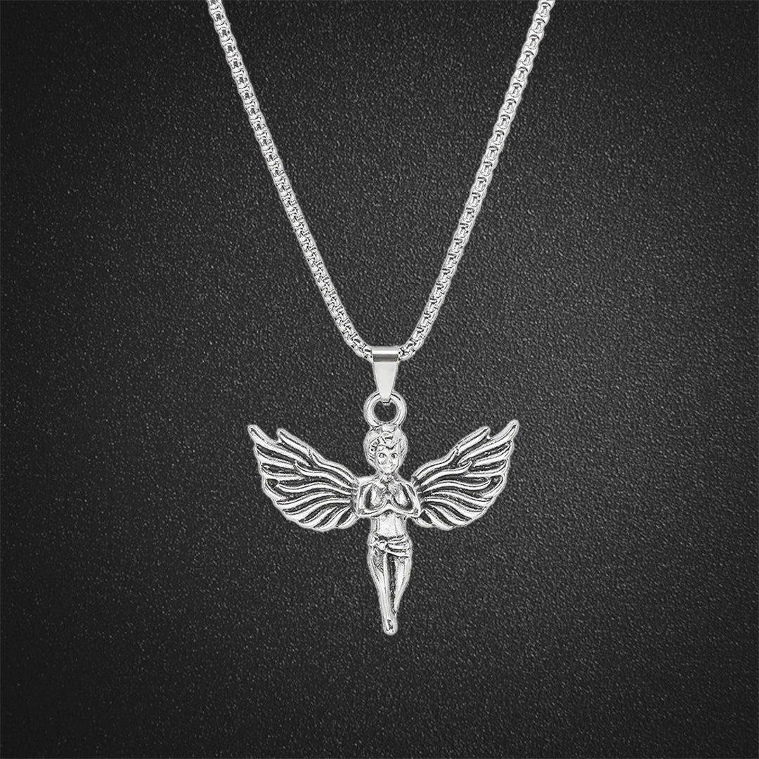Angel Cupid Pendant Titanium Steel Sweater Chain