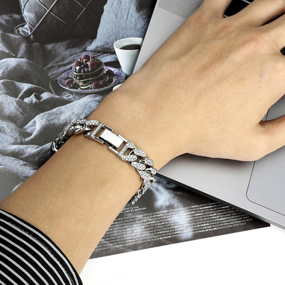 Buckle Full Diamond Cuban Bracelet