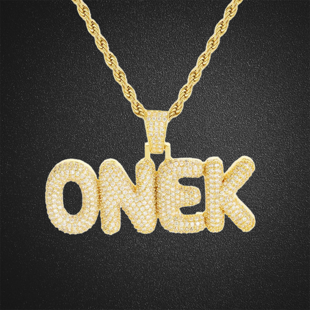 Custom Bubble English Letter Combination Necklace