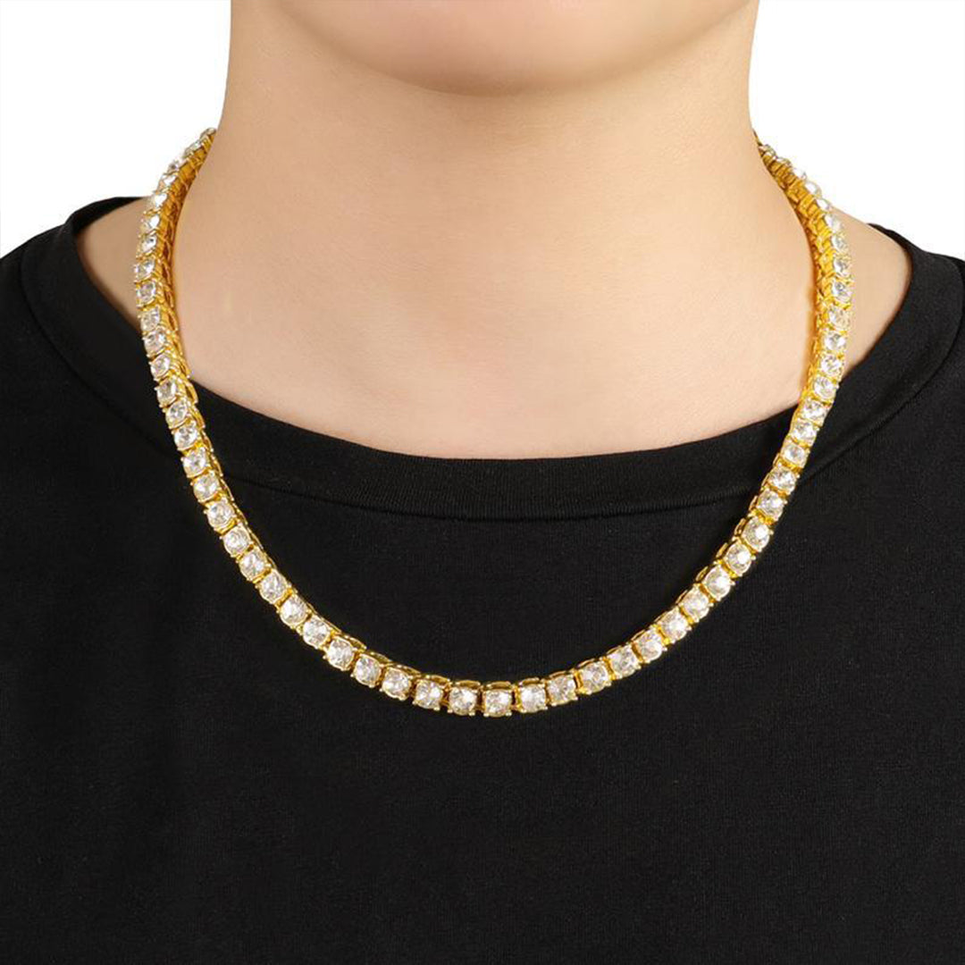 Gold 8in 4mm Tennis Chain Rhinestone Set Assembly