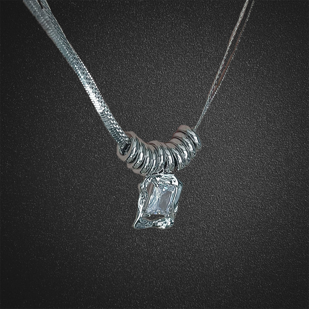 Opalescence Pendant Sliver Thick Necklace