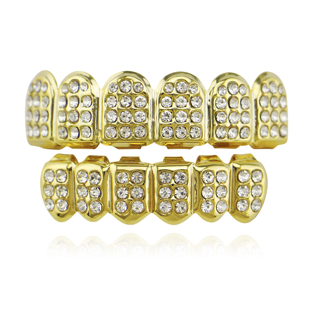 18K Gold Teeth- Plated Color Diamond Braces