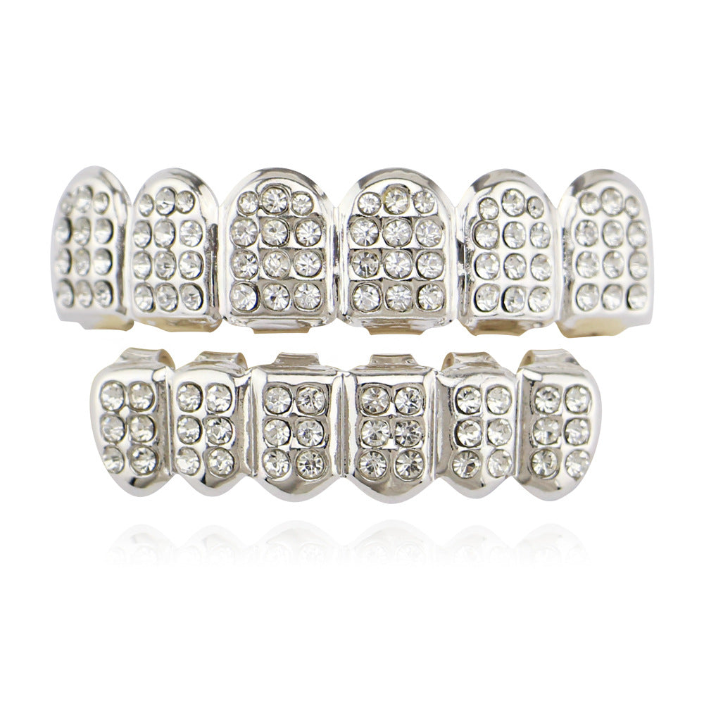 18K Gold Teeth- Plated Color Diamond Braces