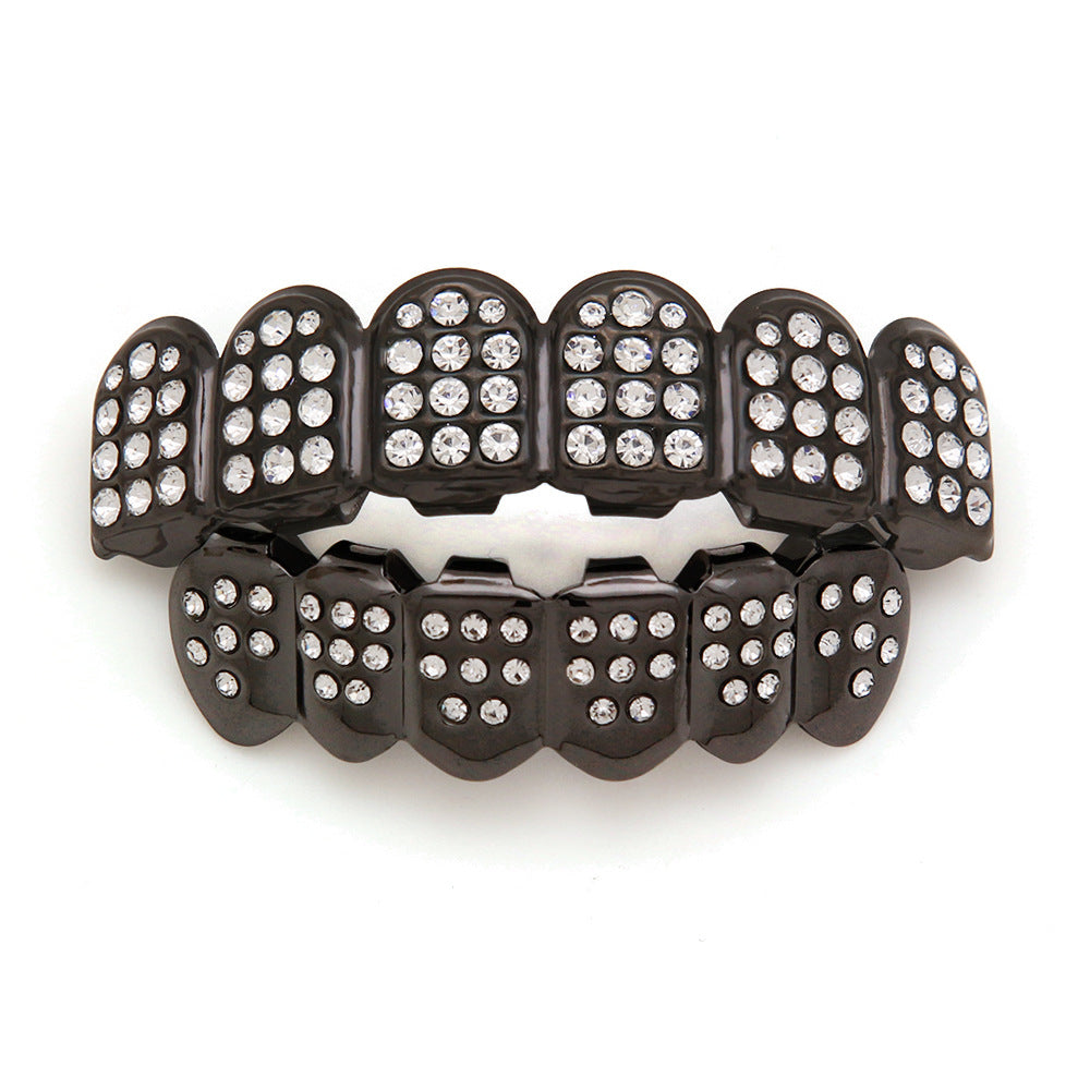 18K Gold Teeth- Plated Color Diamond Braces