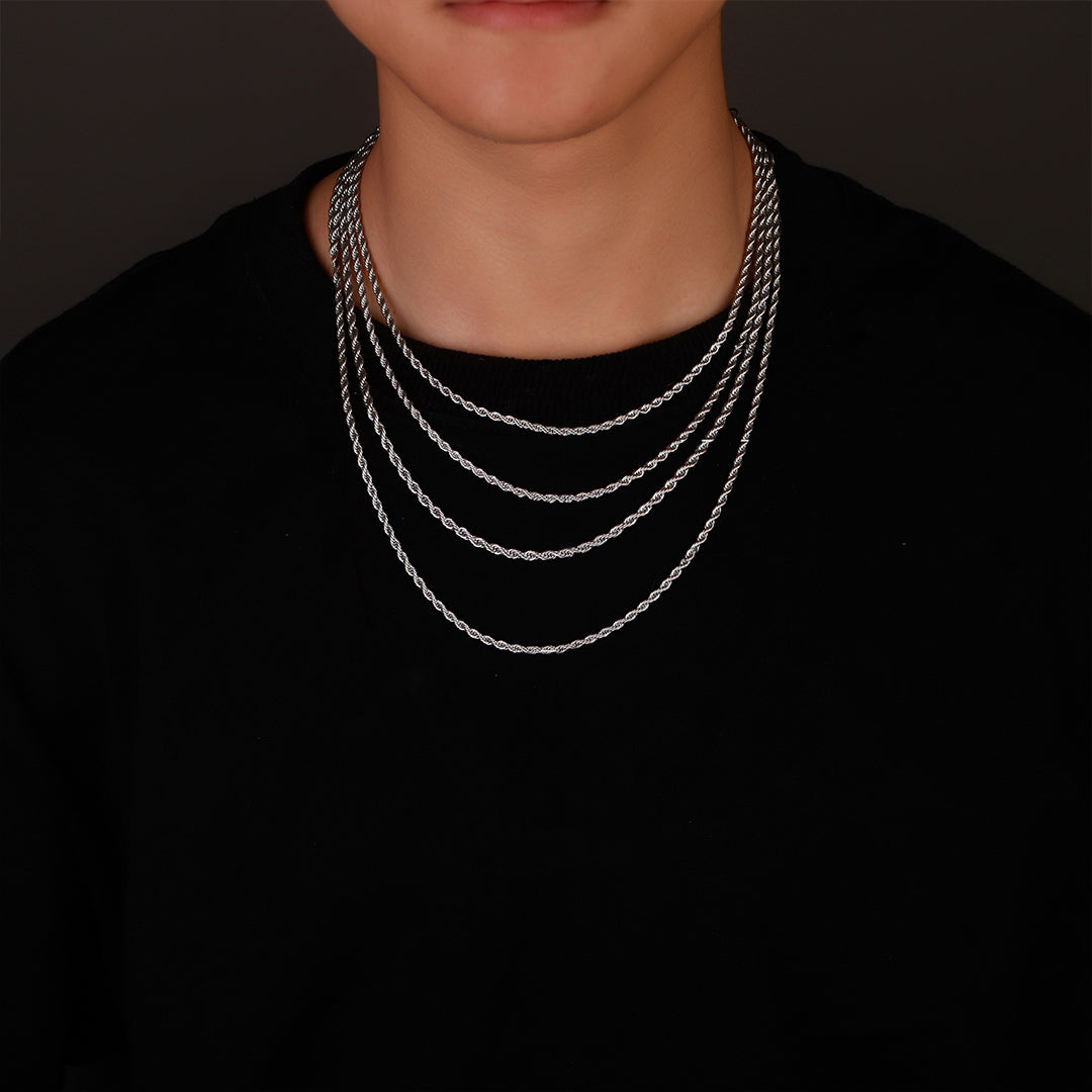Silver 4mm Flash Rope Chain